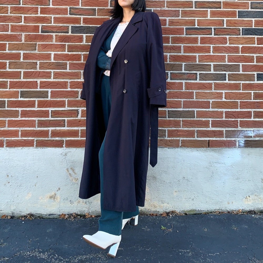 Double Breasted 100% Wool Lined Trench Coat